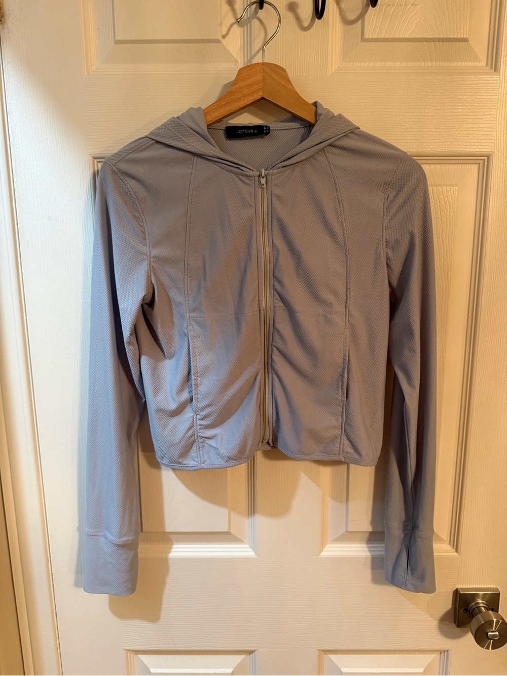 Light weight Light Gray Hooded Zip Jacket